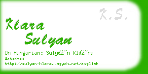 klara sulyan business card